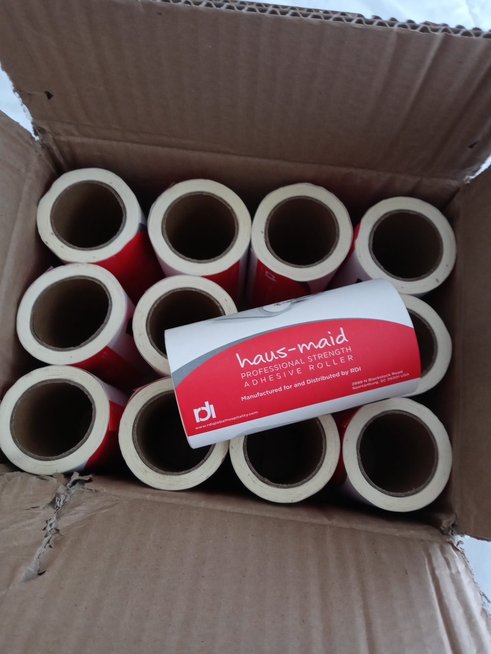 haus-maid Professional Strength Adhesive Roller Refill - Red/White